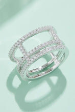Adored Moissanite Cutout Wide Ring Silver Rings