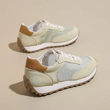 Contrast Platform Lace-Up Athletic Sneakers