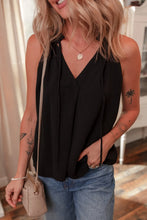 Pinched V Neck Tie Loose Tank Top