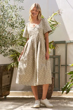 Jade By Jane Full Size Leopard Print Bell Sleeve Midi Dress Plus Size CREAM Woman Casual Dress