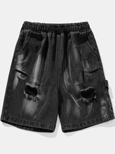 Men's Plus Size Distressed Denim Shorts