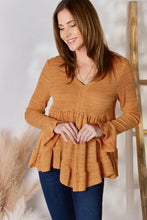 Hailey & Co Full Size V-Neck Flounce Sleeve Blouse Woman Blouses