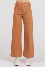 Mittoshop Twill Patch Pocket High Rise Wide Leg Pants CINNAMON