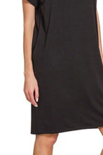 Zenana Rolled Short Sleeve Round Neck Dress Casual Dresses