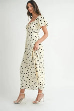 MABLE Polka Dot Puff Sleeve Midi Dress Casual Dresses