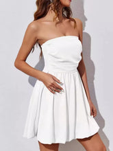Ruched Tube Mini Dress White