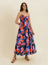 Smocked Back Ruffled Hem Printed Cami Dress Casual Dresses