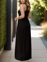 Pocketed Round Neck Sleeveless Dress Woman Maxi Dress