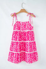 Floral Print Ric Rac Patched Sleeveless Mini Dress Casual Dresses