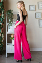 Bright fuchsia Heimish full size pleated wide-leg tie pants with paperbag waistband plus size pants offer