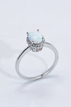 925 Sterling Silver 4-Prong Opal Ring