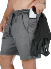 Men's Drawstring Active Shorts with Pockets Dark Gray