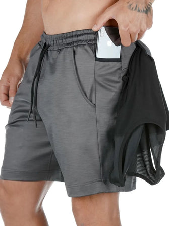 Men's Drawstring Active Shorts with Pockets Dark Gray