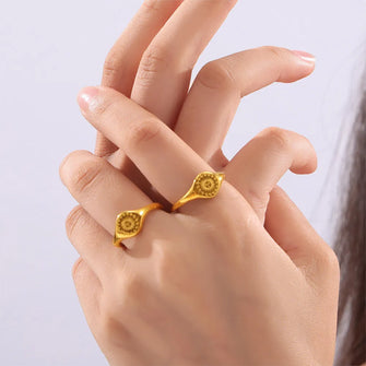 18K Gold-Plated Sun Ring Gold