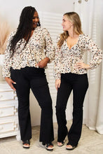Honey Printed Tied Plunge Peplum Blouse Cream Woman Blouses