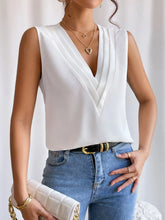 V-Neck Pleated Sleeveless Cami Tank Top