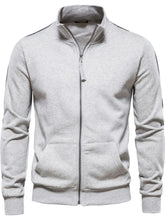Men's Zip Up Long Sleeve Sweatshirt Gray