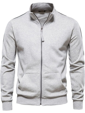 Men's Zip Up Long Sleeve Sweatshirt Gray