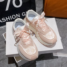 Lace Up Platform Athletic Sneakers Dusty Pink