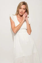 And The Why Ruffle Sleeve Front Smocked Tiered Midi Dress Casual Dresses