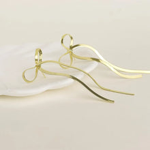 Stainless Steel Bow Bar Earrings