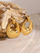Stainless Steel Teardrop Shape Earrings Gold One Size