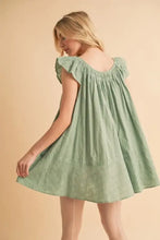 Aemi+Co Ruffled Cap Sleeve Cotton Tunic Mini Dress Casual Dresses