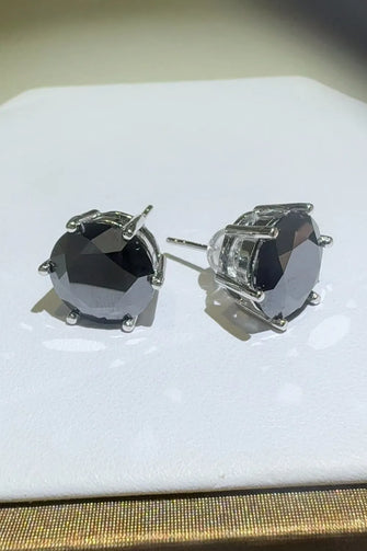 4 Carat Moissanite 925 Sterling Silver Stud Earrings Black One Size