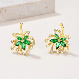 925 Sterling Silver Moissanite Stud Earrings Gold One Size