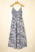 Paisley Print Twist Detail Smocked Back Spaghetti Straps Dress
