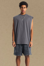 Men's Solid Color Round Neck Tank Dark Gray