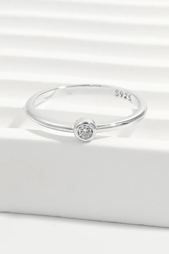 925 Sterling Silver Inland Zircon Ring Silver