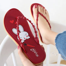Toe Post Flats Slippers Red Woman Slippers
