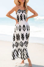 Full Size Printed Spaghetti Strap Cami Dress Beige