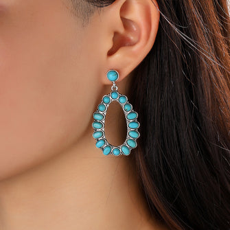Artificial Turquoise Earrings Teal One Size