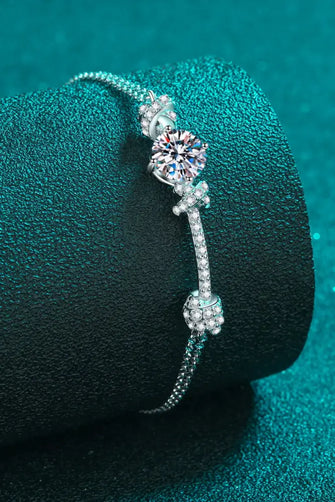 2 Carat Moissanite 925 Sterling Silver Bracelet Silver One Size Necklaces