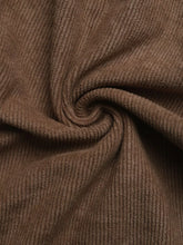 Wide leg casual pants in brown ribbed knit fabric with a soft textured surface for comfortable wear