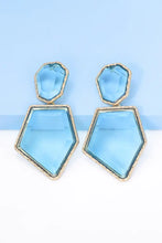 Geometrical Shape Zinc Alloy Frame Resin Dangle Earrings Earrings