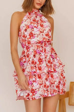 Floral Halter Neck Mini Dress Casual Dresses