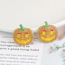 Demon Pumpkin Rhinestone Alloy Earrings Earrings