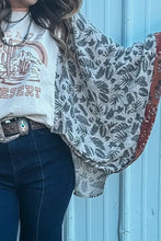 Desert Patchwork Floral Kimono Top for Women Woman T Shirts