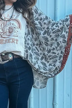 Desert Patchwork Floral Kimono Top for Women Woman T Shirts