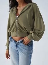 Devine Drawstring Zip Up Long Sleeve Hoodie Woman Sweatshirts