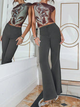 High Waist Flare Leg Trousers
