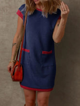 Round Neck Cap Sleeve Mini Dress Casual Dresses