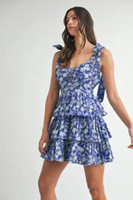MABLE Floral Print Shoulder Tie Layered Mini Dress Casual Dresses