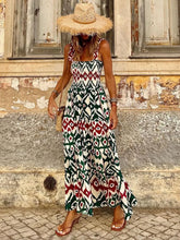 Smocked Printed Square Neck Sleeveless Dress Woman Maxi Dress