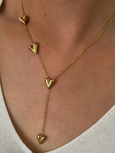 18K Gold-Plated Heart Drop Y-Necklace Gold One Size