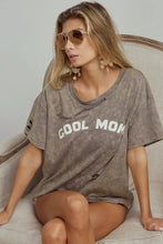 Distressed Cool Mom Print Gray T Shirt for Women