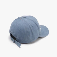 Light blue distressed cotton baseball cap with adjustable strap